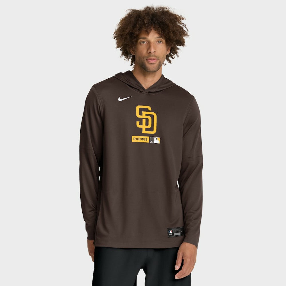 San Diego Padres Nike Authentic Collection Dri-FIT Long Sleeve Hooded T-Shirt - MLB T-shirts