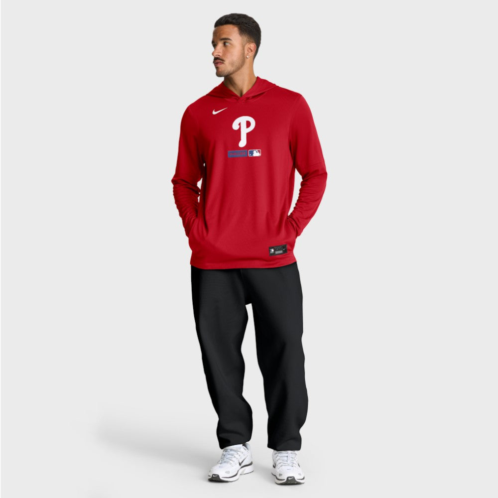 Philadelphia Phillies Nike Authentic Collection Dri-FIT Long Sleeve Hooded T-Shirt - MLB T-shirts