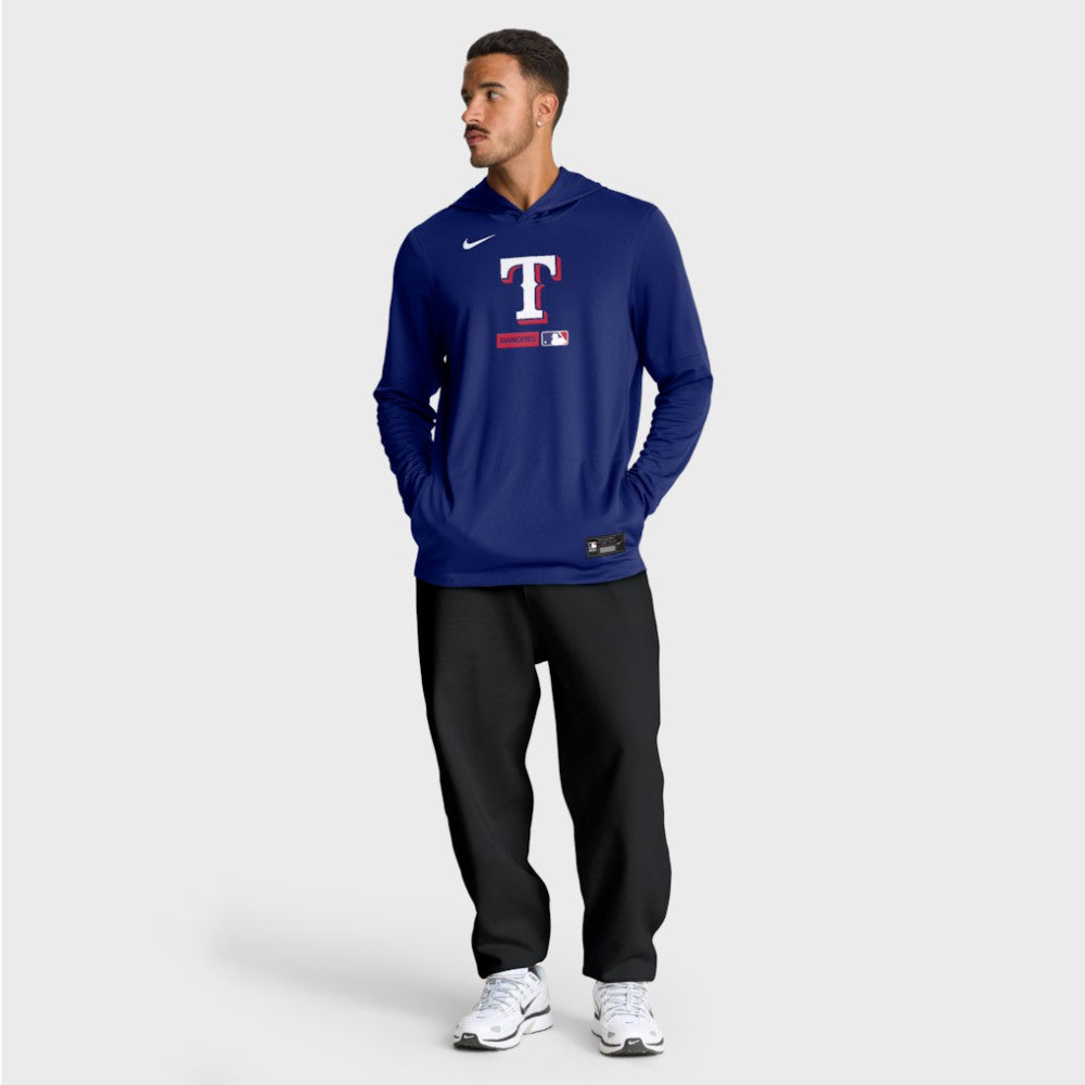 Texas Rangers Nike Authentic Collection Dri-FIT Long Sleeve Hooded T-Shirt - MLB T-shirts