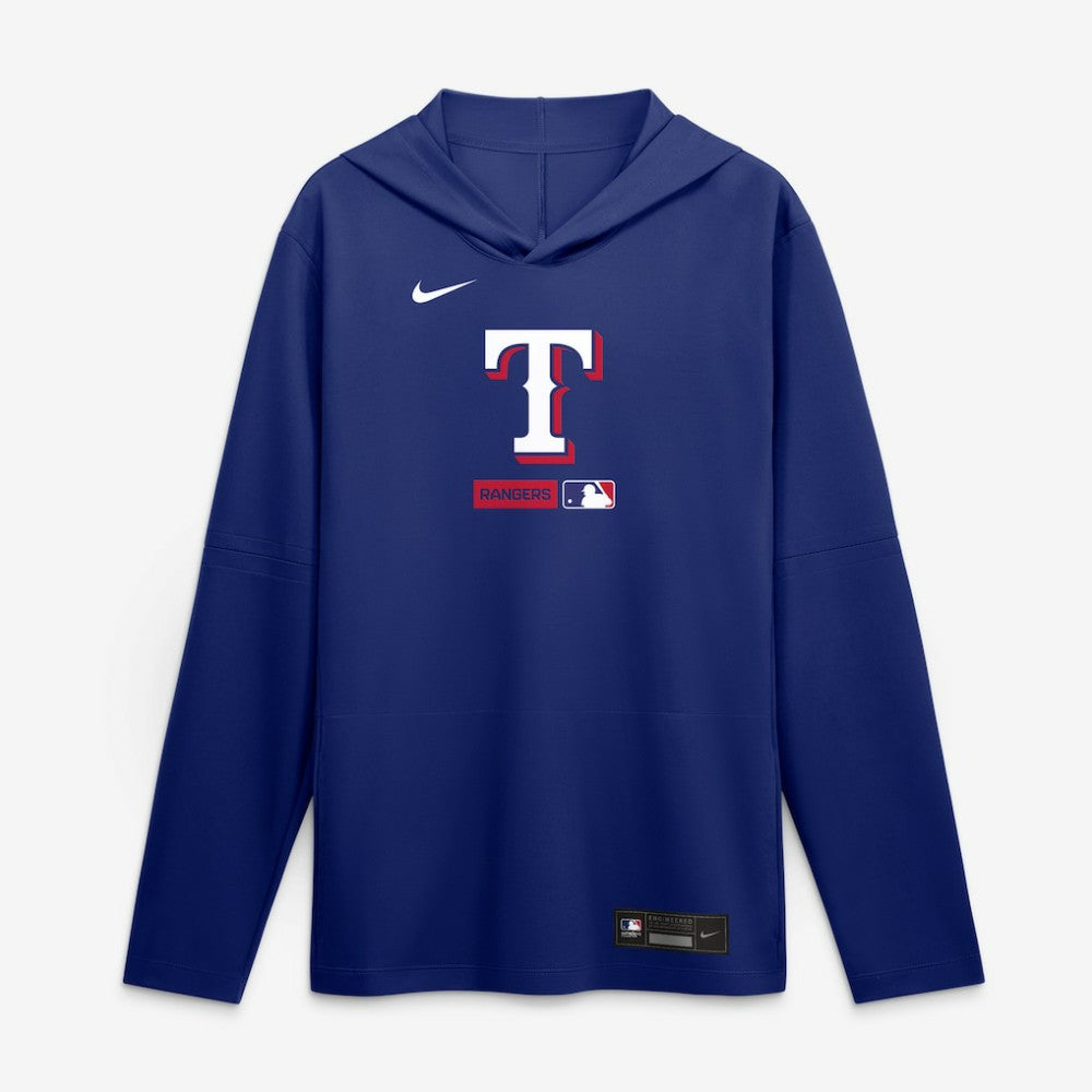 Texas Rangers Nike Authentic Collection Dri-FIT Long Sleeve Hooded T-Shirt - MLB T-shirts