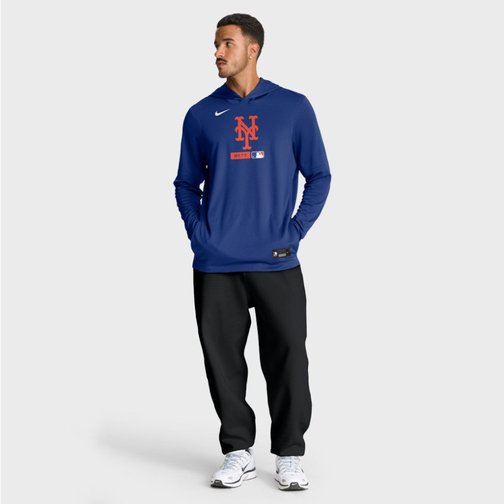 New York Mets Nike Authentic Collection Dri-FIT Long Sleeve Hooded T-Shirt - MLB T-shirts