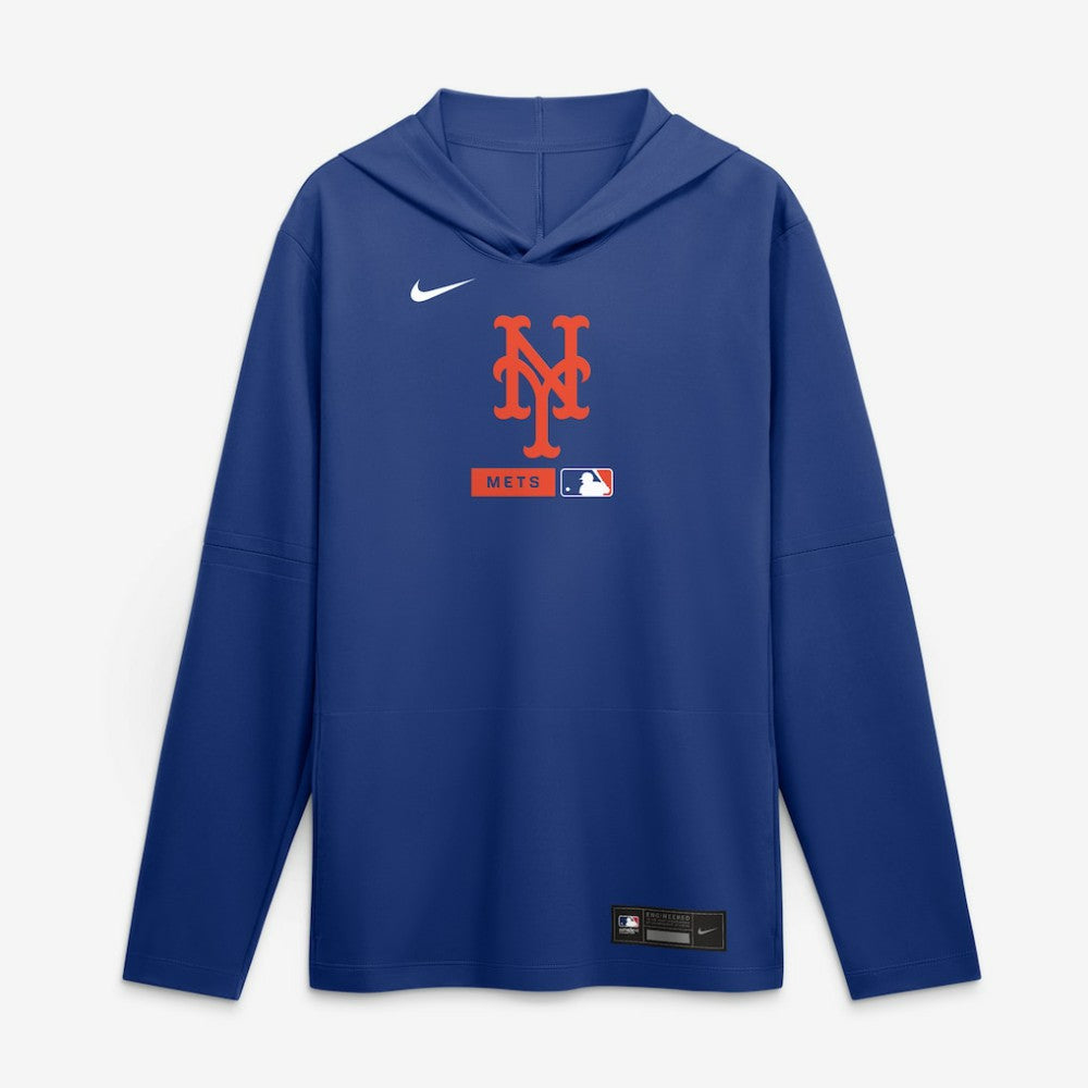 New York Mets Nike Authentic Collection Dri-FIT Long Sleeve Hooded T-Shirt - MLB T-shirts