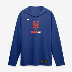 New York Mets Nike Authentic Collection Dri-FIT Long Sleeve Hooded T-Shirt - MLB T-shirts