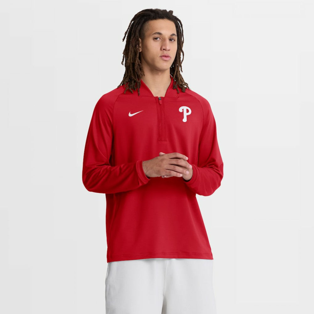 Philadelphia Phillies Nike Authentic Collection Dri-FIT Raglan Half-Zip Pullover - MLB Pullover