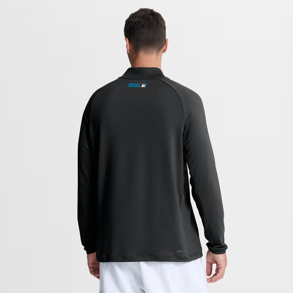 Miami Marlins Nike Authentic Collection Dri-FIT Raglan Half-Zip Pullover - MLB Pullover