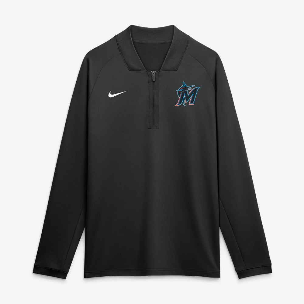 Miami Marlins Nike Authentic Collection Dri-FIT Raglan Half-Zip Pullover - MLB Pullover