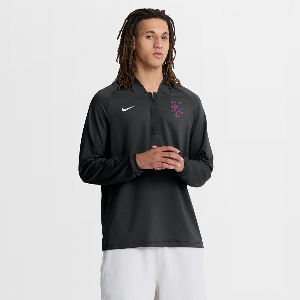 New York Mets Nike Authentic Collection Dri-FIT Raglan Half-Zip Pullover - MLB Pullover