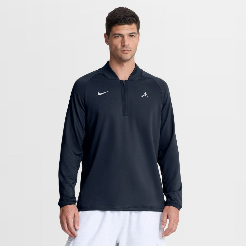 Atlanta Braves Nike Authentic Collection Dri-FIT Raglan Half-Zip Pullover - MLB Pullover