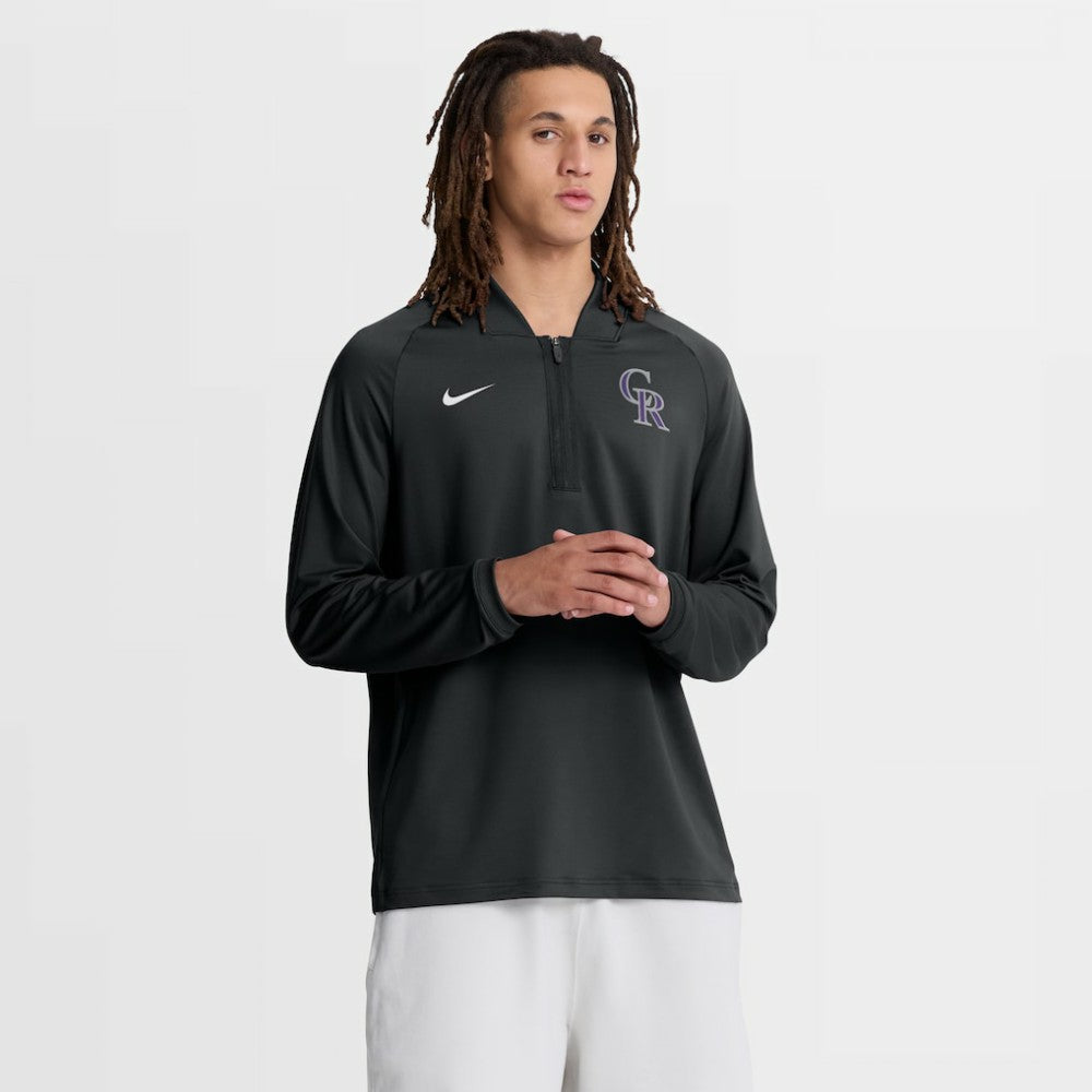 Colorado Rockies Nike Authentic Collection Dri-FIT Raglan Half-Zip Pullover - MLB Pullover