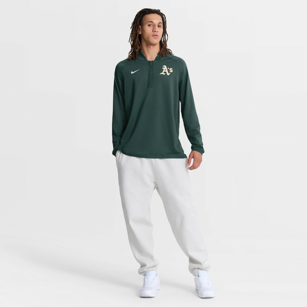 Athletics Nike Authentic Collection Dri-FIT Raglan Half-Zip Pullover - MLB Pullover