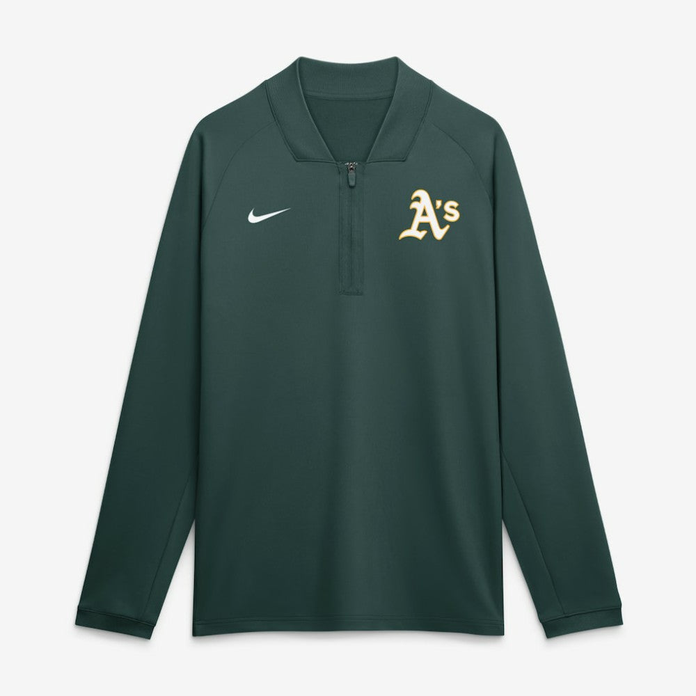 Athletics Nike Authentic Collection Dri-FIT Raglan Half-Zip Pullover - MLB Pullover