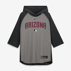 Arizona Diamondbacks Nike Authentic Collection Flux Dri-FIT Raglan 3/4-Sleeve Hooded T-Shirt - MLB T-shirts