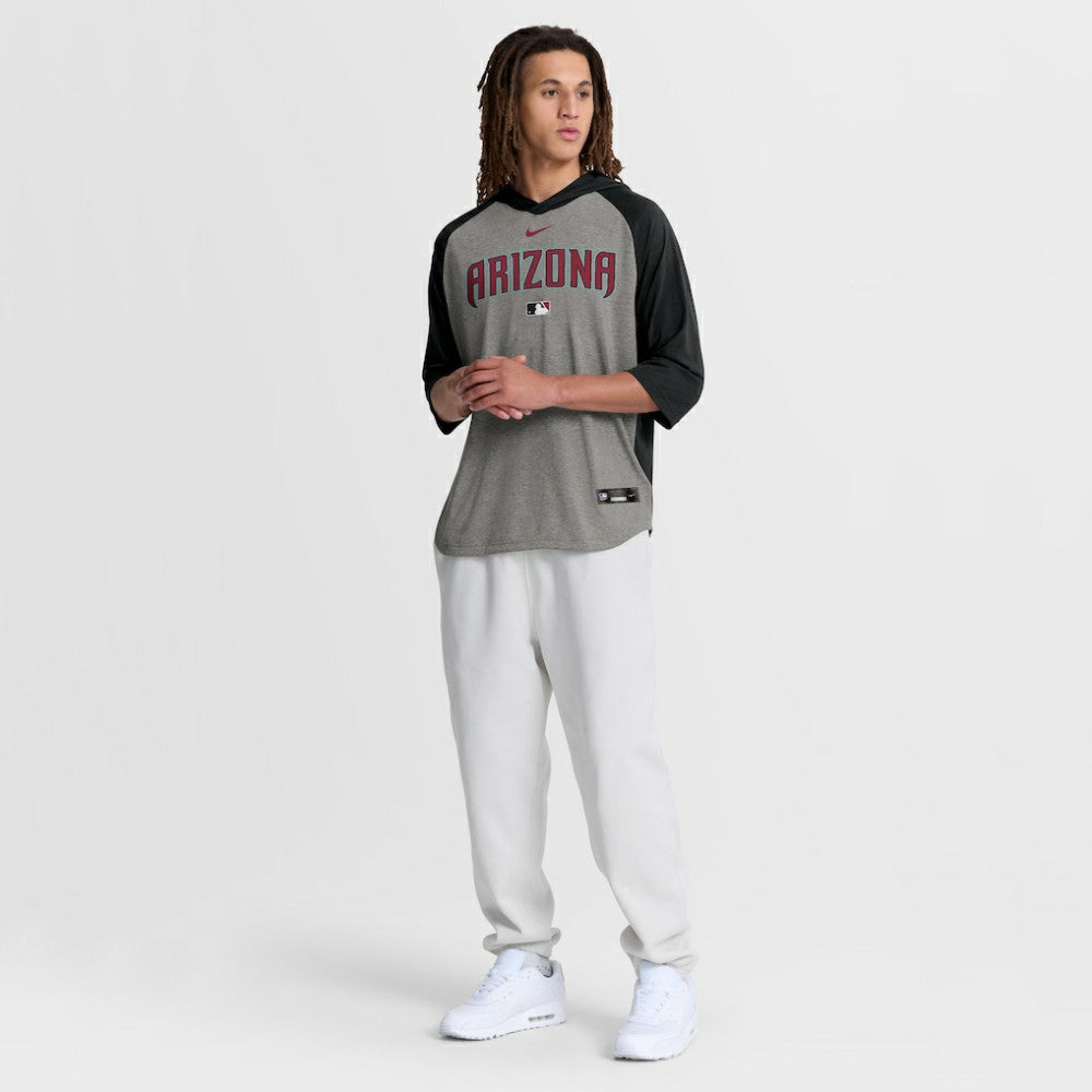 Arizona Diamondbacks Nike Authentic Collection Flux Dri-FIT Raglan 3/4-Sleeve Hooded T-Shirt - MLB T-shirts
