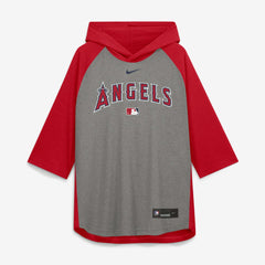 Los Angeles Angels Nike Authentic Collection Flux Dri-FIT Raglan 3/4-Sleeve Hooded T-Shirt - MLB T-shirts