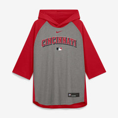 Cincinnati Reds Nike Authentic Collection Flux Dri-FIT Raglan 3/4-Sleeve Hooded T-Shirt - MLB T-shirts