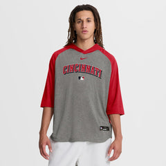 Cincinnati Reds Nike Authentic Collection Flux Dri-FIT Raglan 3/4-Sleeve Hooded T-Shirt - MLB T-shirts