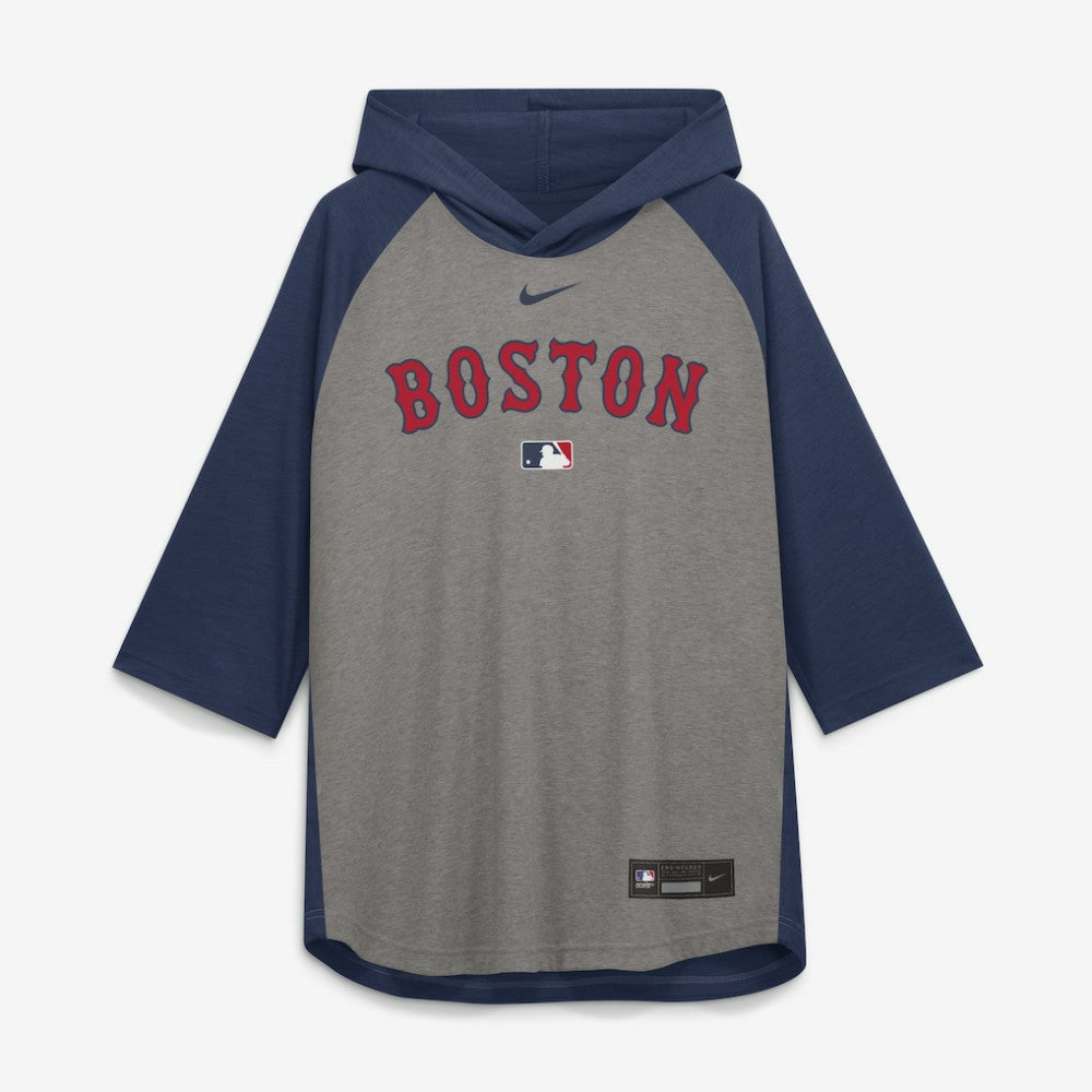 Boston Red Sox Nike Authentic Collection Flux Dri-FIT Raglan 3/4-Sleeve Hooded T-Shirt - MLB T-shirts