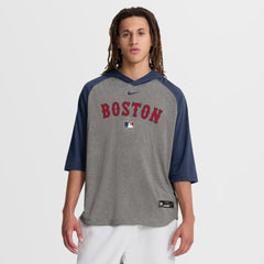 Boston Red Sox Nike Authentic Collection Flux Dri-FIT Raglan 3/4-Sleeve Hooded T-Shirt - MLB T-shirts