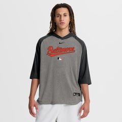 Baltimore Orioles Nike Authentic Collection Flux Dri-FIT Raglan 3/4-Sleeve Hooded T-Shirt - MLB T-shirts