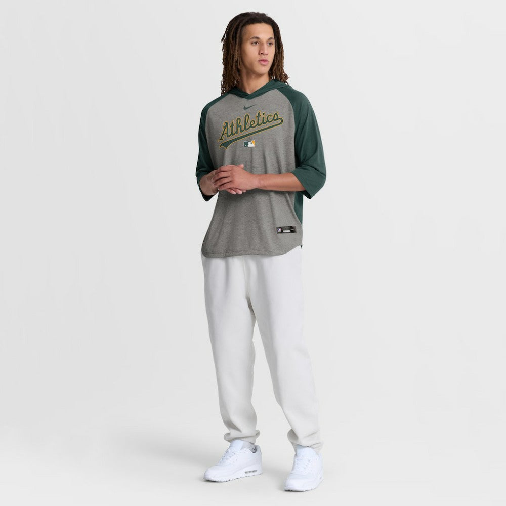 Athletics Nike Authentic Collection Flux Dri-FIT Raglan 3/4-Sleeve Hooded T-Shirt - MLB T-shirts