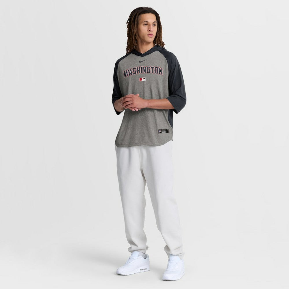 Washington Nationals Nike Authentic Collection Flux Dri-FIT Raglan 3/4-Sleeve Hooded T-Shirt - MLB T-shirts
