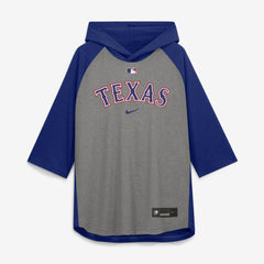 Texas Rangers Nike Authentic Collection Flux Dri-FIT Raglan 3/4-Sleeve Hooded T-Shirt - MLB T-shirts