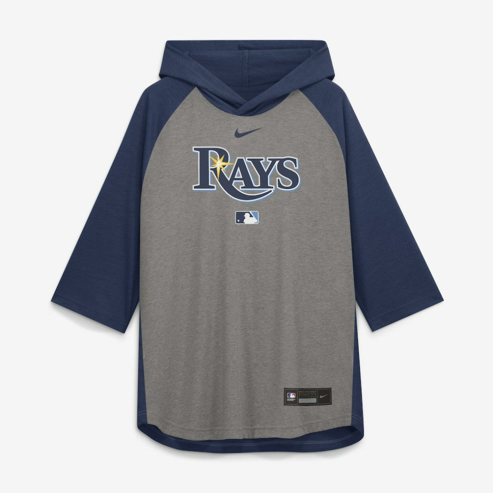 Tampa Bay Rays Nike Authentic Collection Flux Dri-FIT Raglan 3/4-Sleeve Hooded T-Shirt - MLB T-shirts
