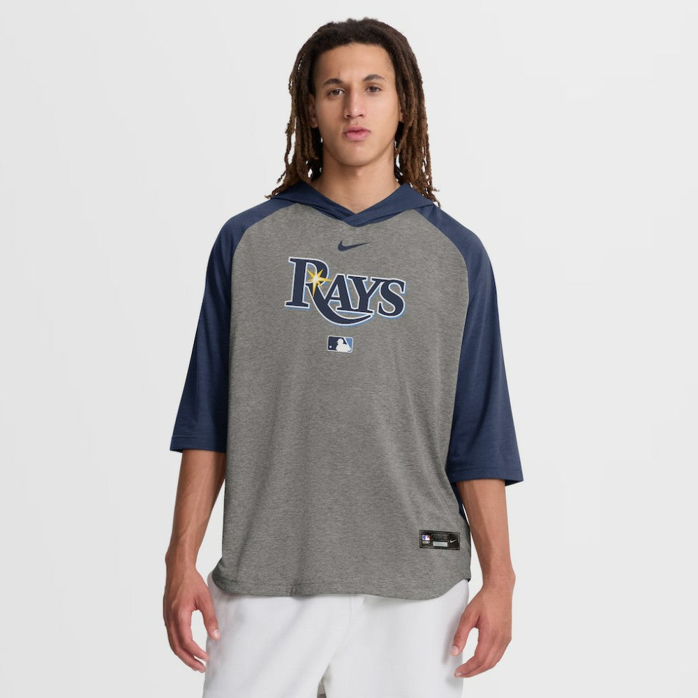 Tampa Bay Rays Nike Authentic Collection Flux Dri-FIT Raglan 3/4-Sleeve Hooded T-Shirt - MLB T-shirts