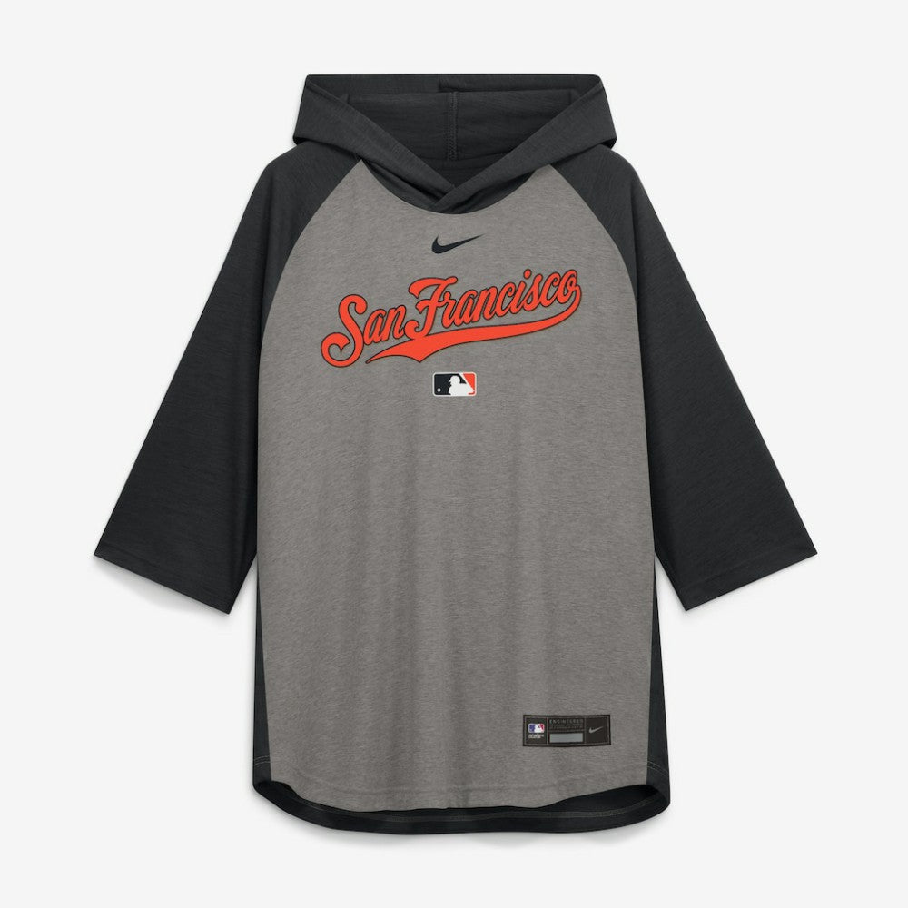 San Francisco Giants Nike Authentic Collection Flux Dri-FIT Raglan 3/4-Sleeve Hooded T-Shirt - MLB T-shirts