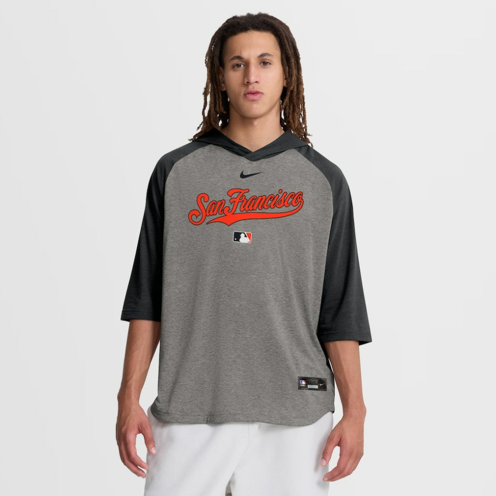 San Francisco Giants Nike Authentic Collection Flux Dri-FIT Raglan 3/4-Sleeve Hooded T-Shirt - MLB T-shirts