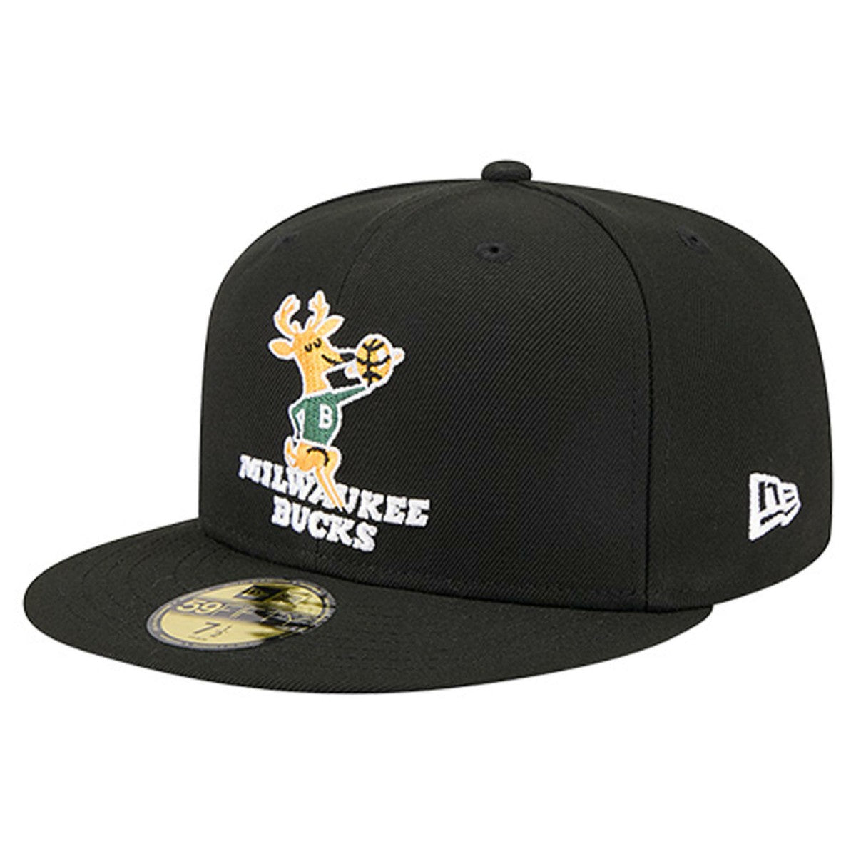 Black Milwaukee Bucks Core Logo 59FIFTY Fitted Hat | NBA