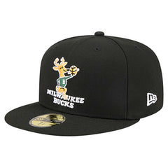 Black Milwaukee Bucks Core Logo 59FIFTY Fitted Hat | NBA