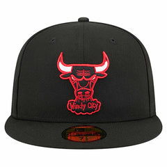 Black Chicago Bulls Core Logo 59FIFTY Fitted Hat | NBA
