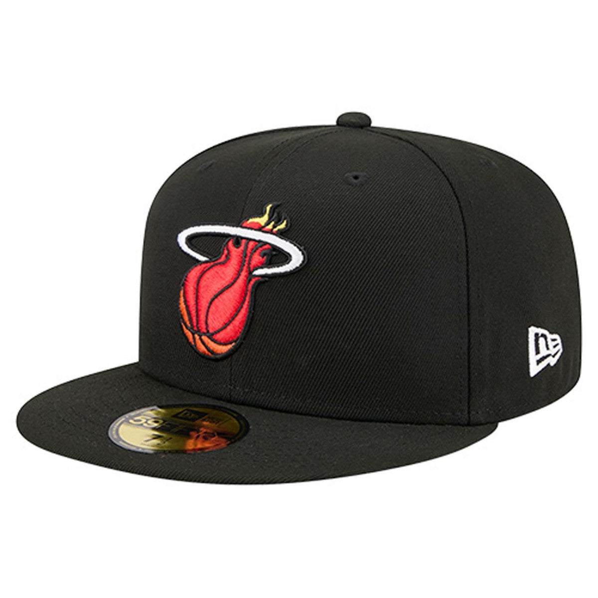 Black Miami Heat Core Logo 59FIFTY Fitted Hat | NBA