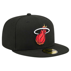 Black Miami Heat Core Logo 59FIFTY Fitted Hat | NBA