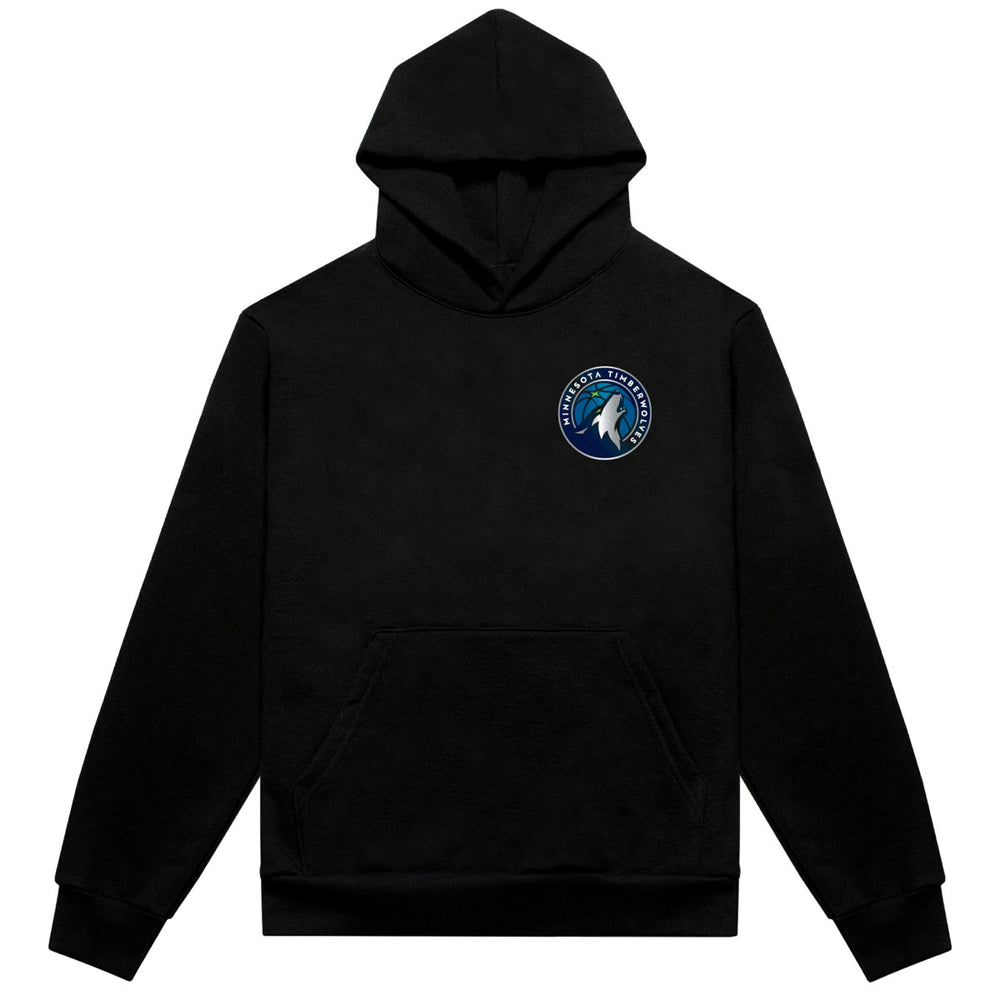 Black Minnesota Timberwolves Authmade Vintage Metal Premium Heavyweight Pullover Hoodie | NBA
