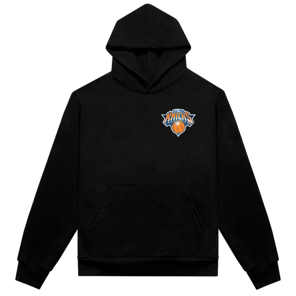 Black New York Knicks Authmade Vintage Metal Premium Heavyweight Pullover Hoodie | NBA