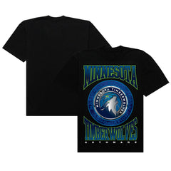 Black Minnesota Timberwolves Authmade Vintage Metal Premium Heavyweight T-Shirt | NBA