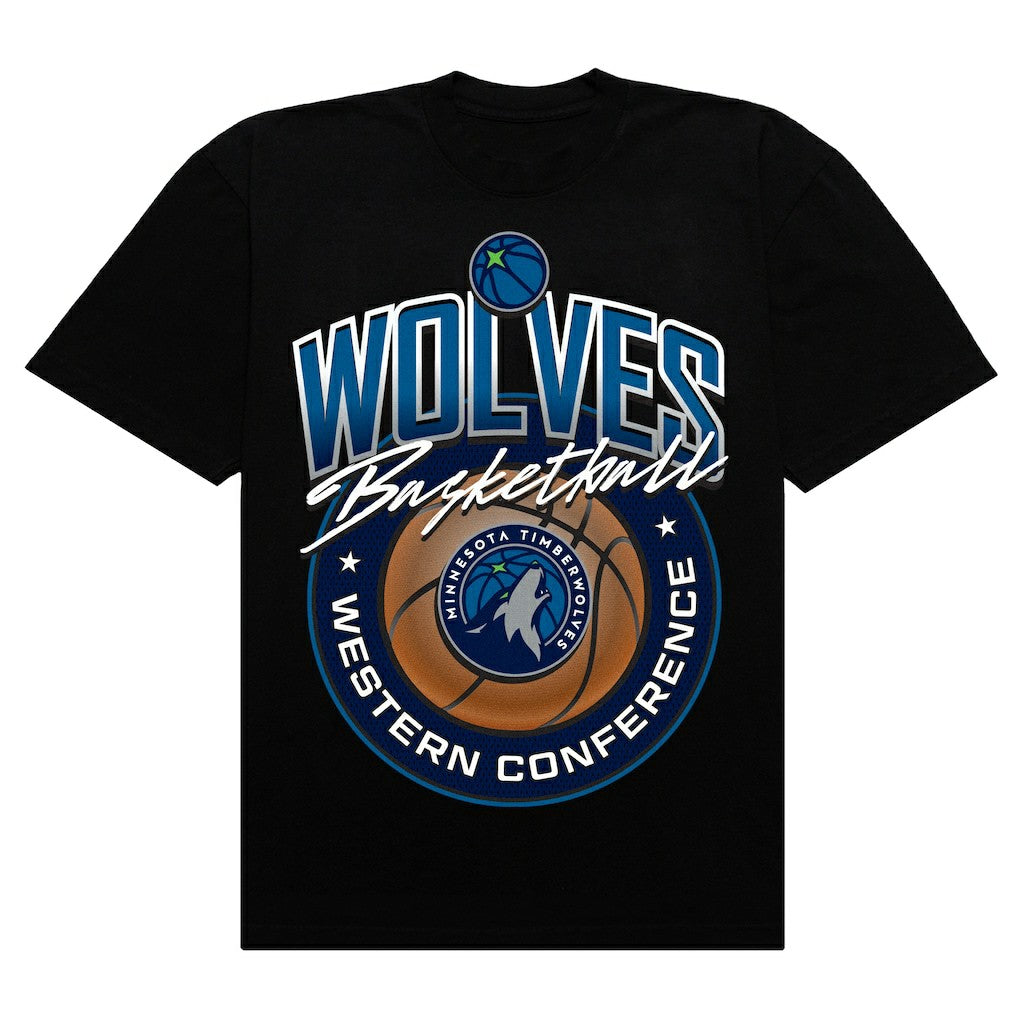 Black Minnesota Timberwolves Authmade Basketball Mesh Premium T-Shirt | NBA