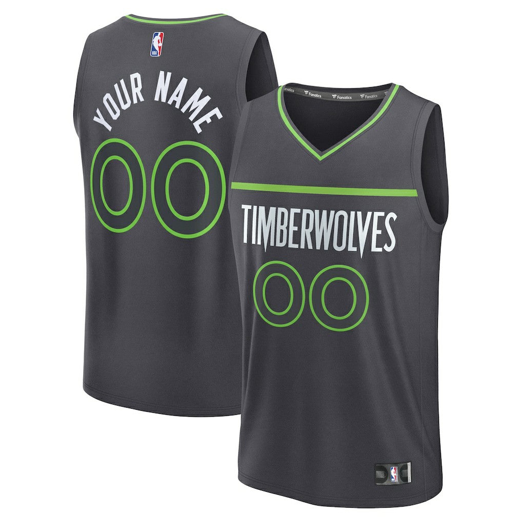 Anthracite Minnesota Timberwolves Fastbreak Custom Jersey | NBA
