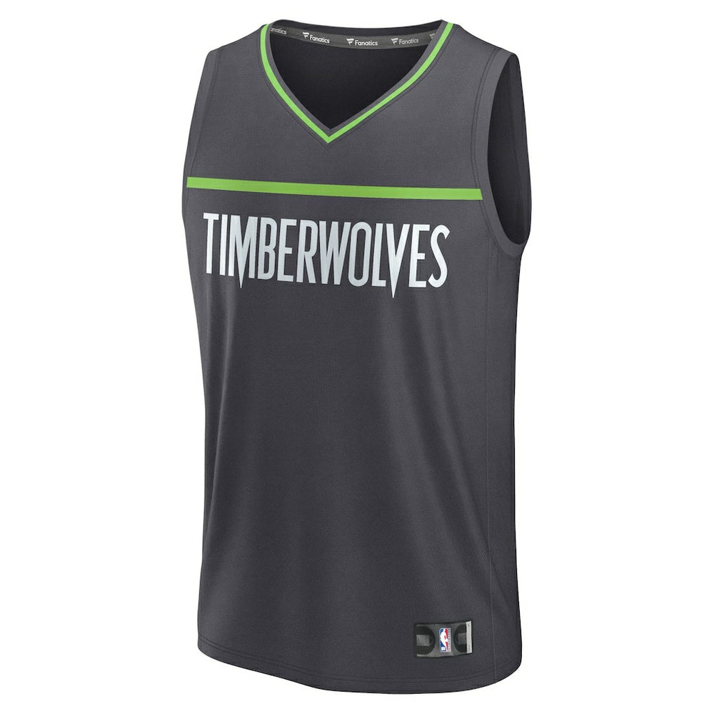 Anthracite Minnesota Timberwolves Fastbreak Custom Jersey | NBA