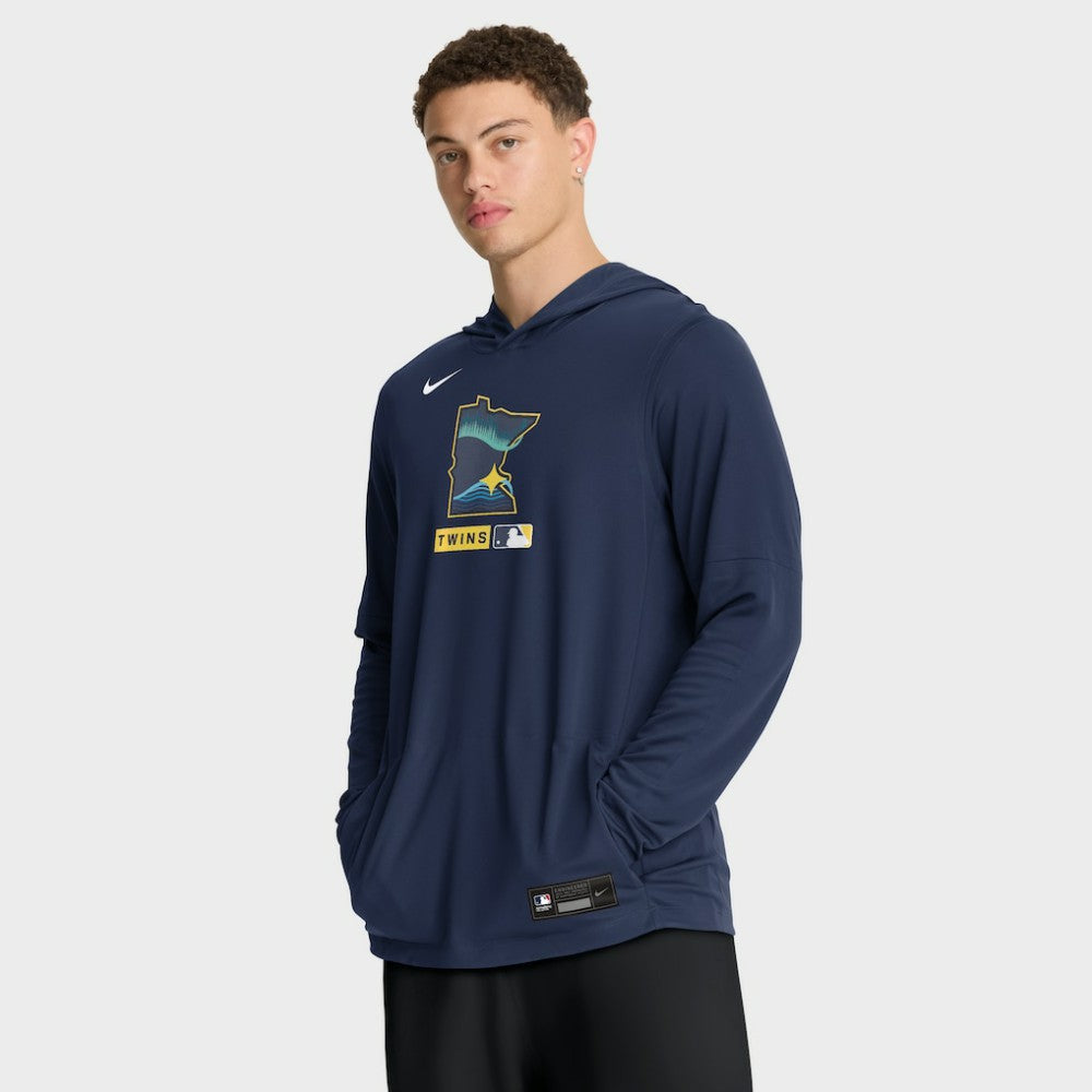 Minnesota Twins Nike City Connect Dri-FIT Long Sleeve Hooded T-Shirt - MLB T-shirts