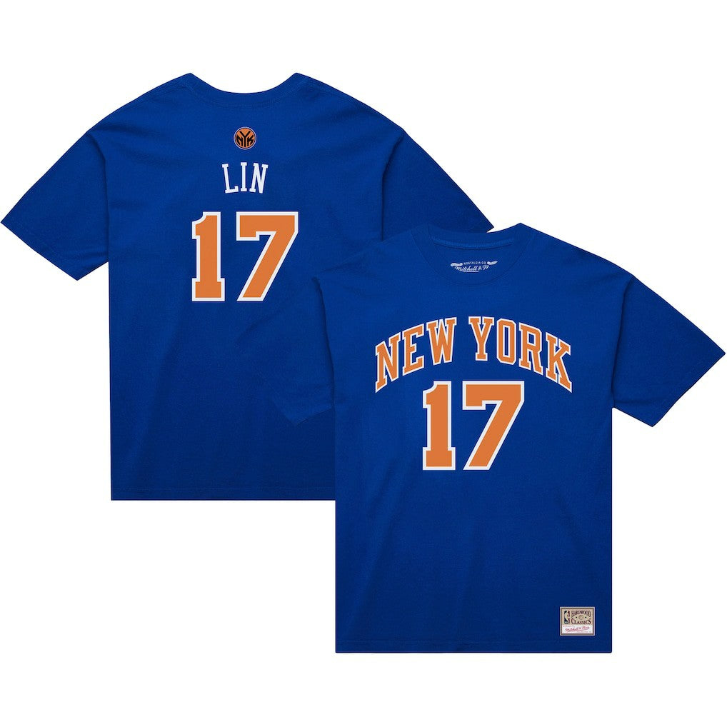 Blue Jeremy Lin New York Knicks Name & Number T-Shirt | NBA