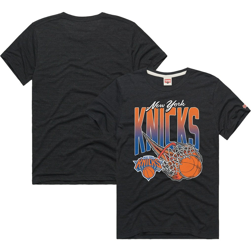 Charcoal New York Knicks Homage On Fire Tri-Blend T-Shirt | NBA