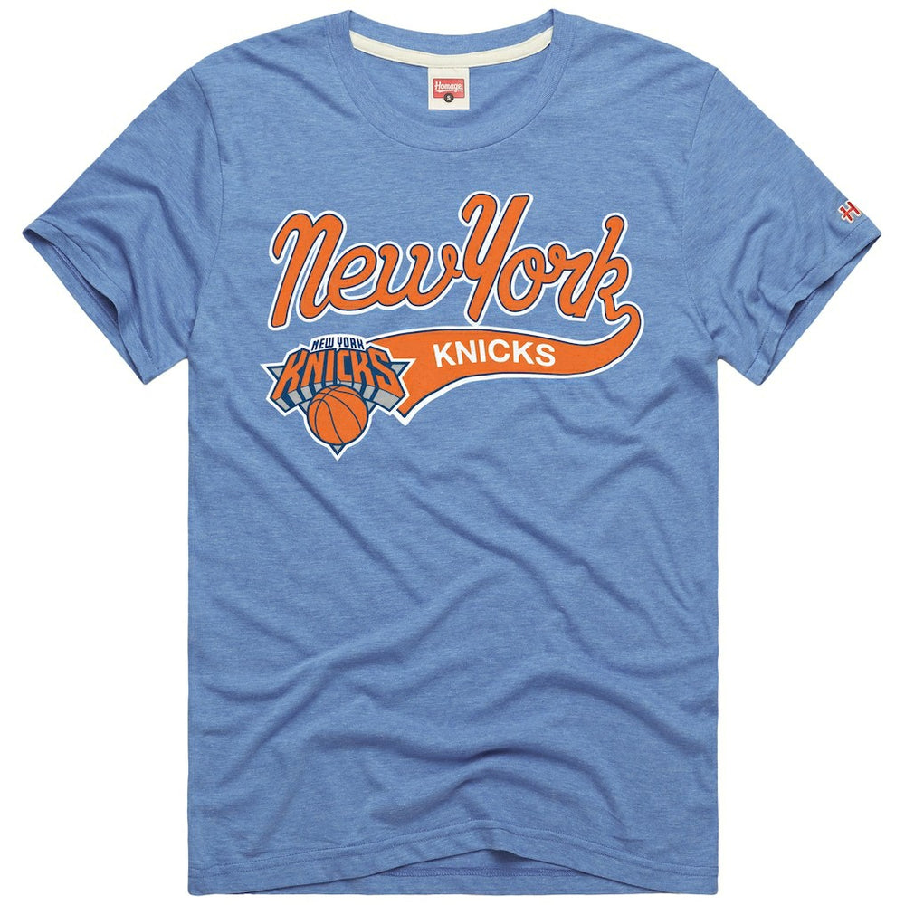 Blue New York Knicks Homage Script Tri-Blend T-Shirt | NBA