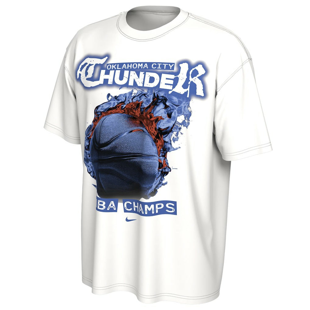 White Oklahoma City Thunder Unisex 2025 NBA Finals Champions Celebration Parade Roster T-Shirt | NBA