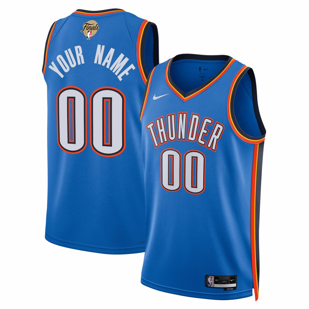 Blue Oklahoma City Thunder Unisex 2025 NBA Finals Patch Custom Swingman Jersey | NBA