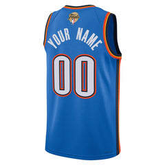 Blue Oklahoma City Thunder Unisex 2025 NBA Finals Patch Custom Swingman Jersey | NBA