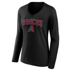 Arizona Diamondbacks Women's Team Lockup Long Sleeve V-Neck T-Shirt - MLB T-shirts