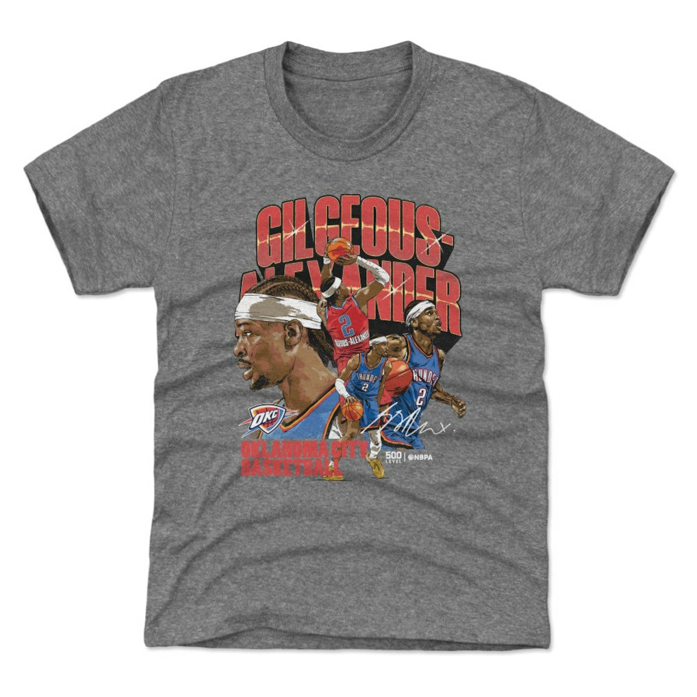 Gray Shai Gilgeous-Alexander Oklahoma City Thunder 500 Level Youth Collage T-Shirt | NBA